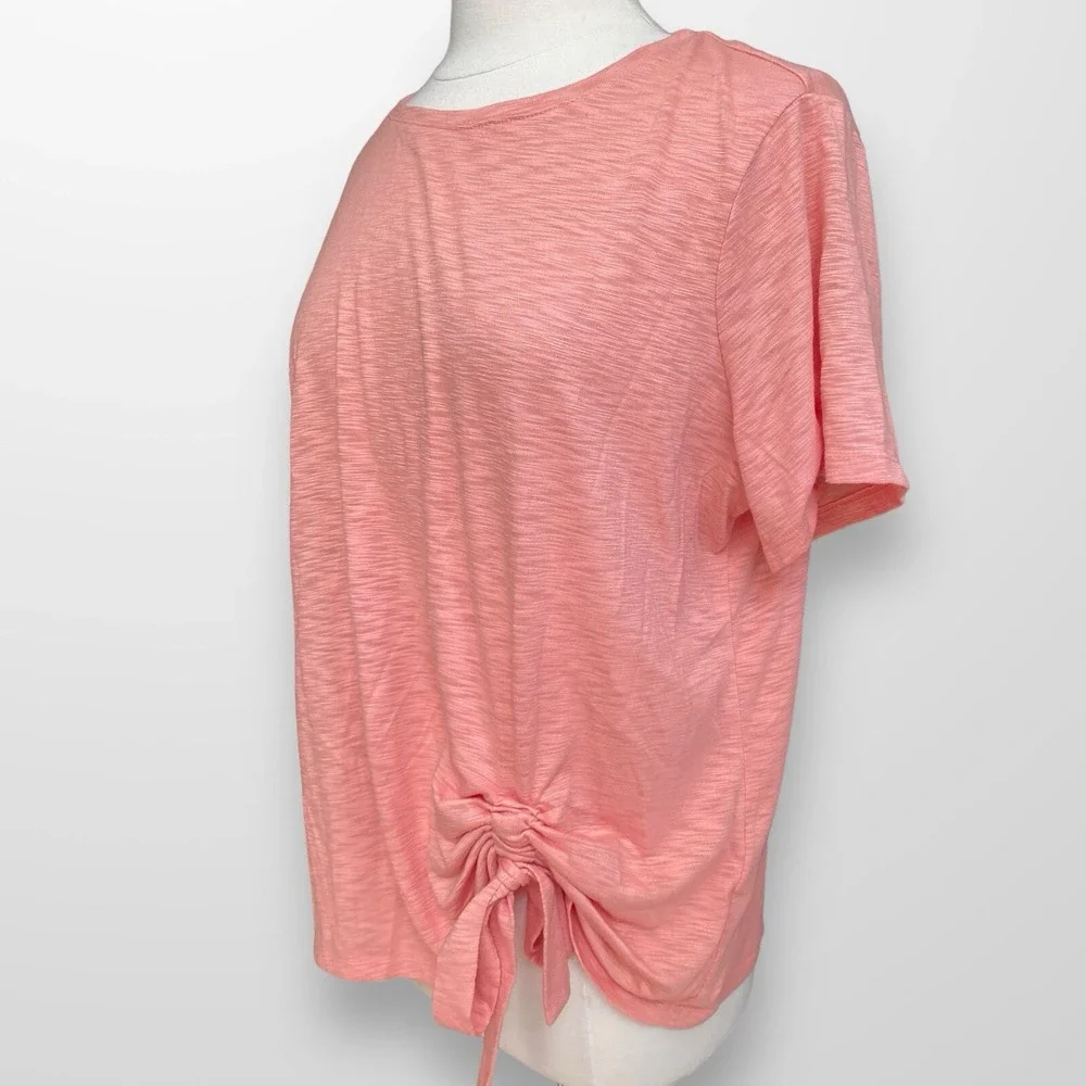 INC International Concepts 1X‎ Top Shirt Short Sleeve Stretch Casual Peach